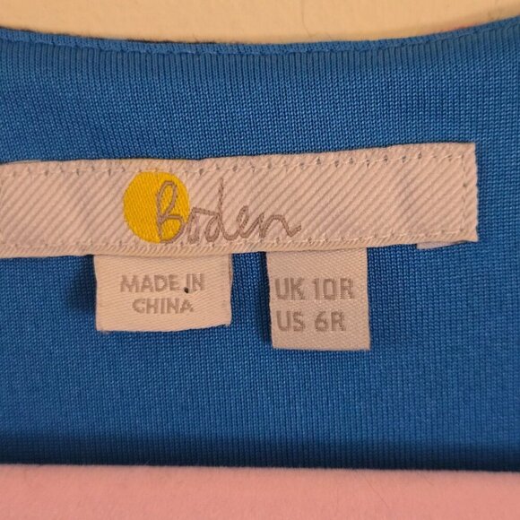 Boden Mini Tea Dress Moroccan Blue Floral Pockets Size 6R - Picture 7 of 8